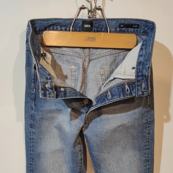 Edwin Tash Premium Denim 24 classic blue straight Leg jeans 100% cotton - Picture 7 of 11